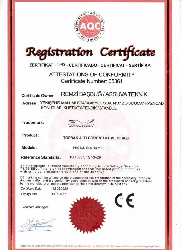 Assuva Teknik Sertifika Numarası:05361
