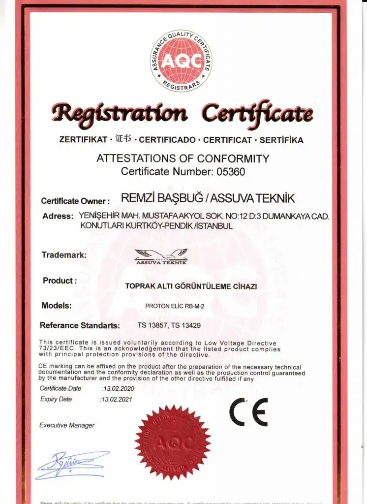 Assuva Teknik Sertifika Numarası:05360
