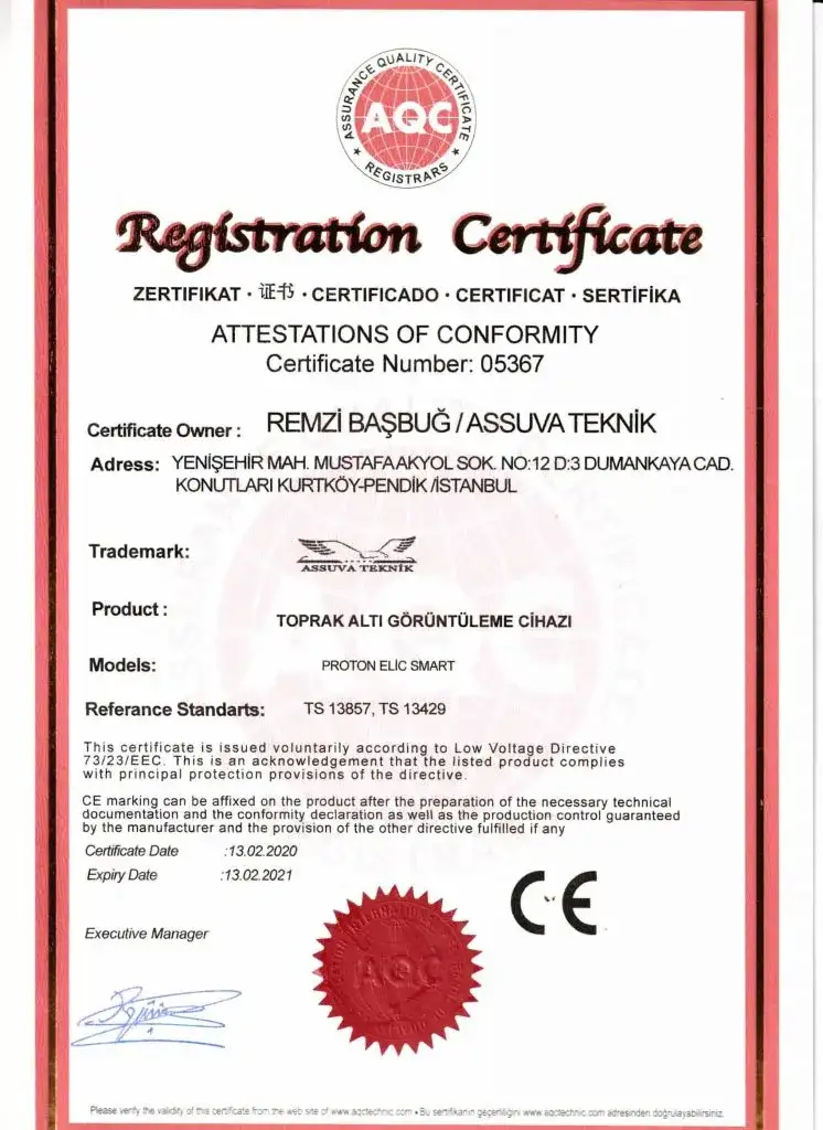 Assuva Teknik Sertifika Numarası:05367